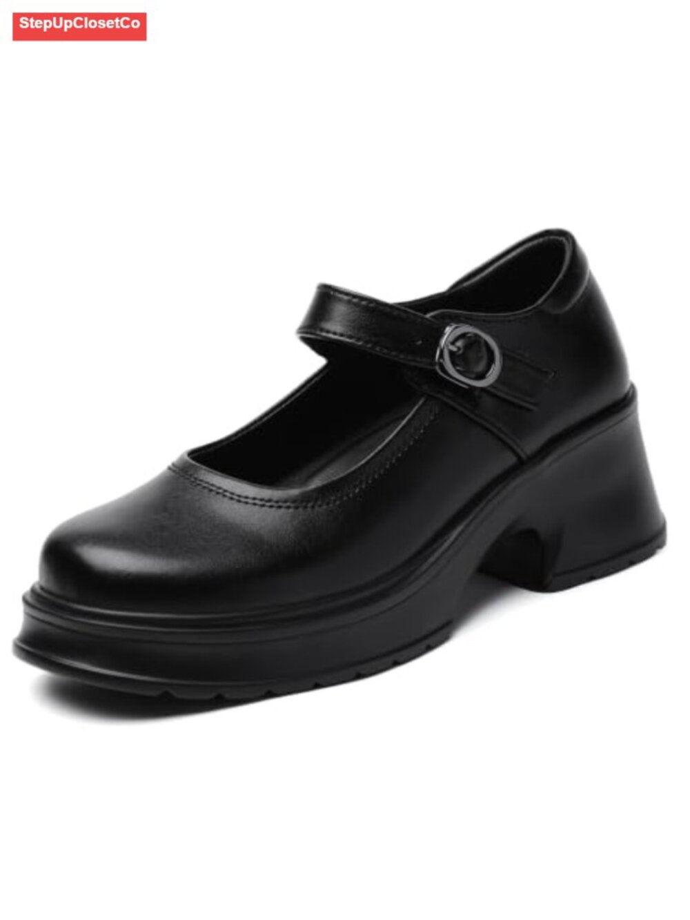 Vintage Chunky Heel Platform Mary Janes Pumps Work Shoes Non-slip